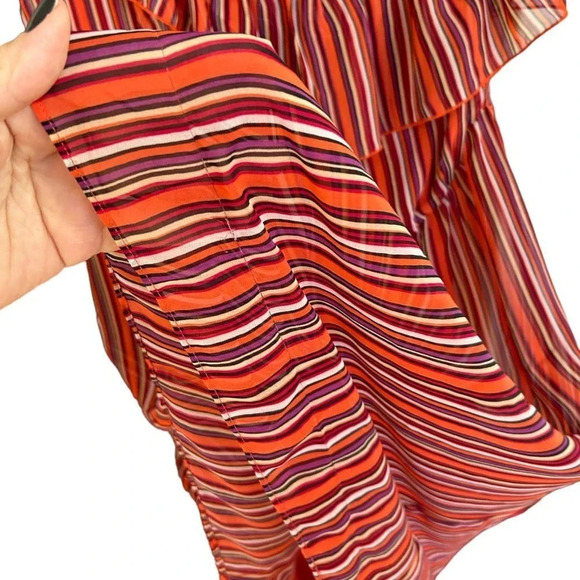 BISOU BISOU Women's Red Multistripe Off The Shoulder Dress Size 16 - Picture 3 of 8